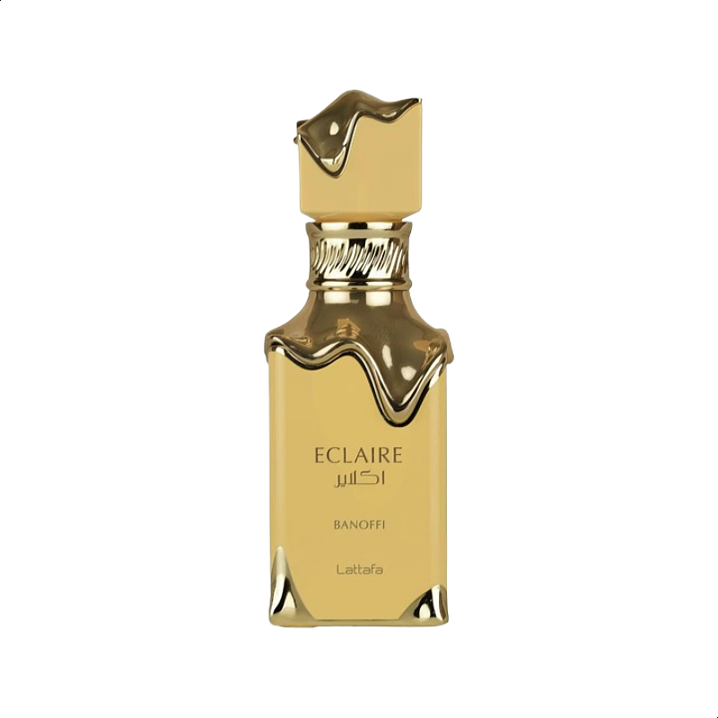 Lattafa Eclaire Banoffi Eau De Parfum 100ml premium bottle for men and women, luxury packaging showcasing original Middle Eastern branding.