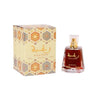 Lattafa Raghba For Women And Men perfume bottle placed next to its official outer box packaging