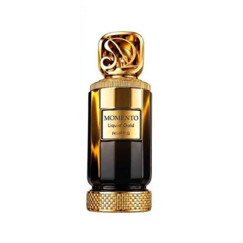 Momento Liquid Gold Riiffs Perfumes EDP 100ml luxurious gold-accented glass bottle