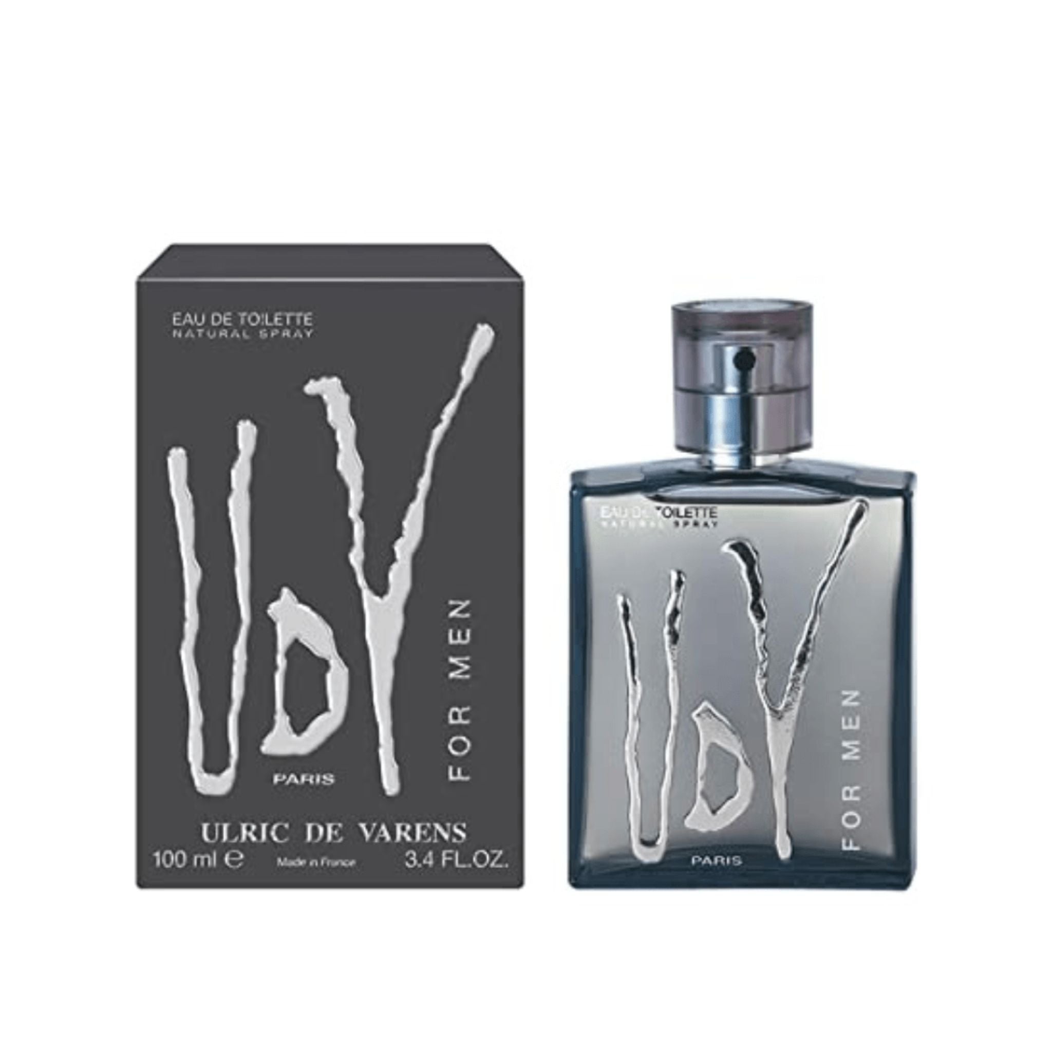 Ulric de Varens Grey For Men Edt 100ml Box & Bottle Packshort