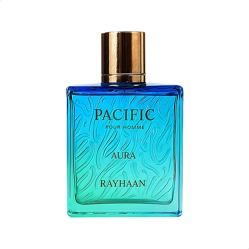Rayhaan Pacific Aura For Men Edp 100ml perfume bottle showing original premium packaging on Impressive Store Pakistan.