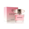 Versace Bright Crystal Women Edt 90ml perfume bottle displayed beside its original luxury pink box packaging.