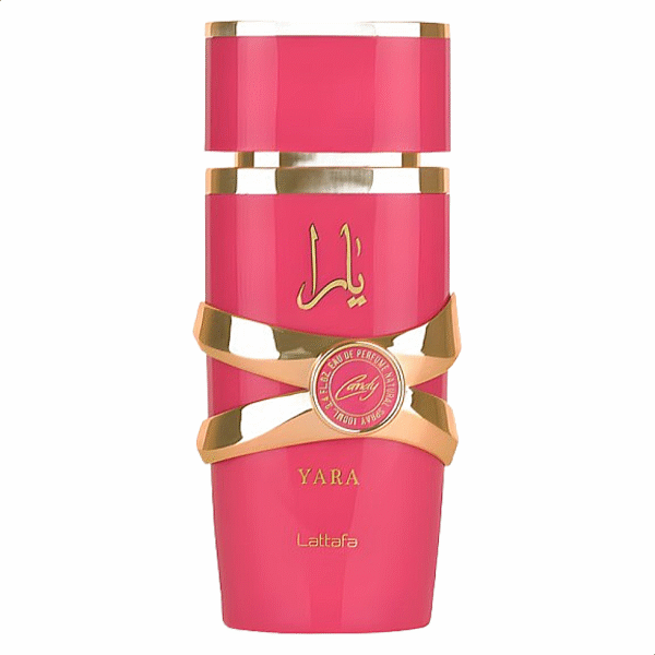 Picture of a perfume bottle of "Lattafa Yara Candy"